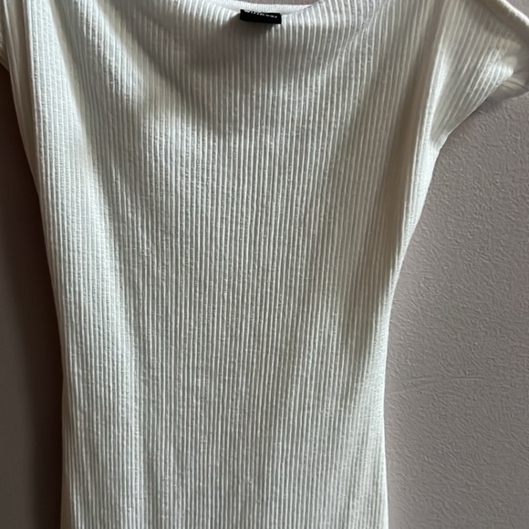 Windsor Basic White Ribbed Trendy Cotton Bodycon Tank Mini Dress Size S Lined - Picture 3 of 4